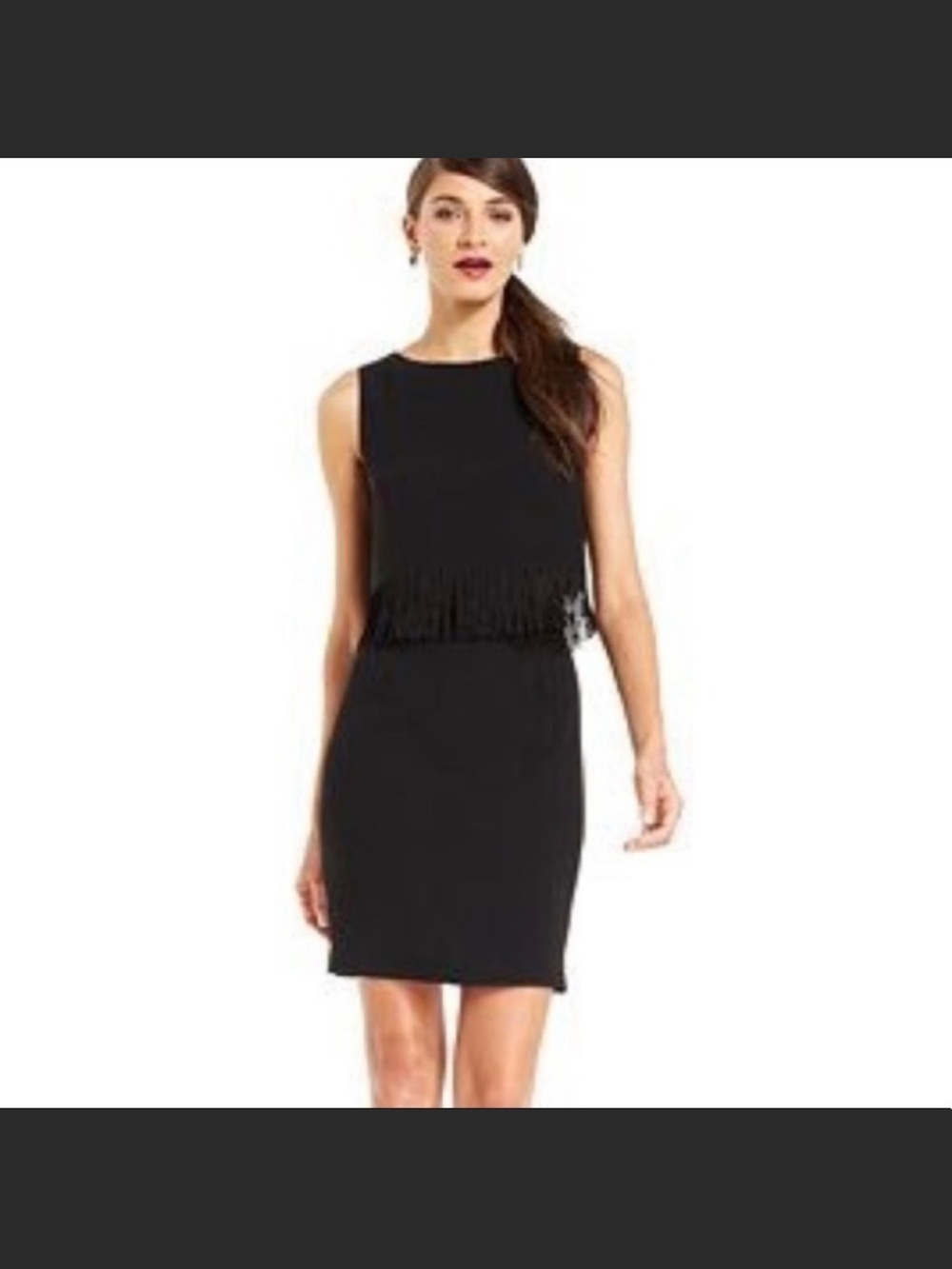Ivanka Trump Black Fringe Dress NWT